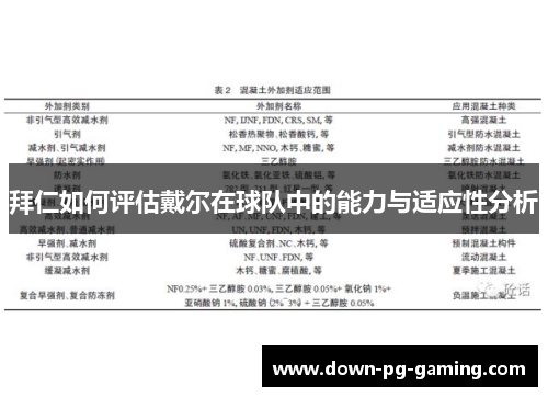 拜仁如何评估戴尔在球队中的能力与适应性分析